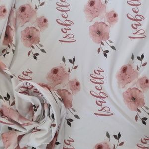 Caden Lane Millie's Dusty Rose Garden Personalized Baby Name Swaddle